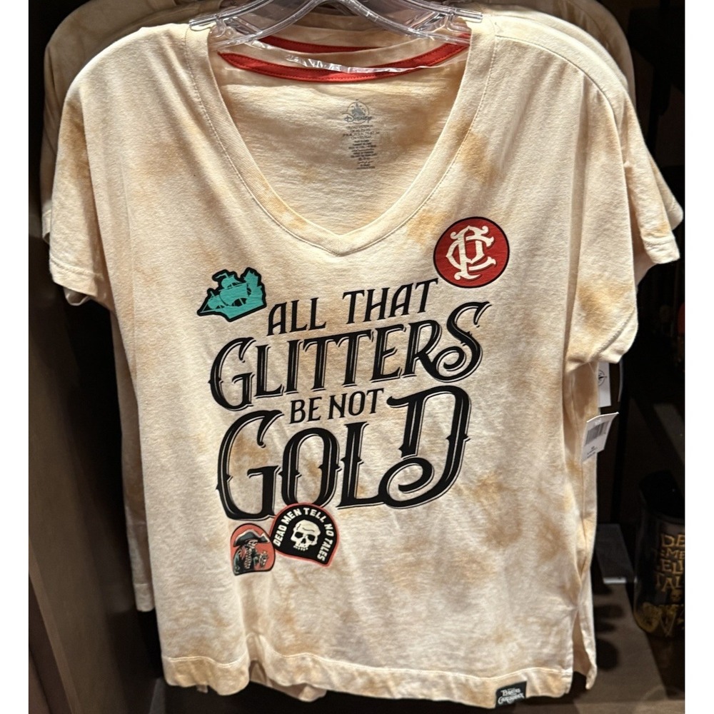 Disney Parks 2025 Pirates Of The Caribbean Shirt‎ All That Glitters Be Not Gold